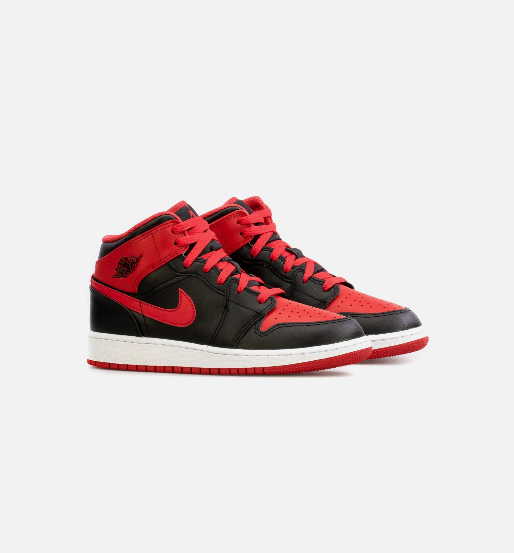 Air Jordan 1 Mid Alternate Red Grade School Lifestyle Shoe - Black/Red