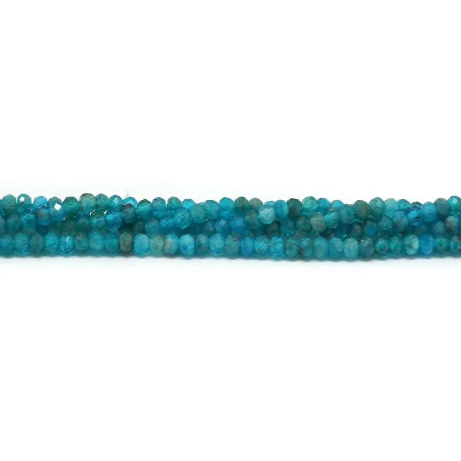 Blue Apatite 2x3mm Faceted Rondelle - dsPremier