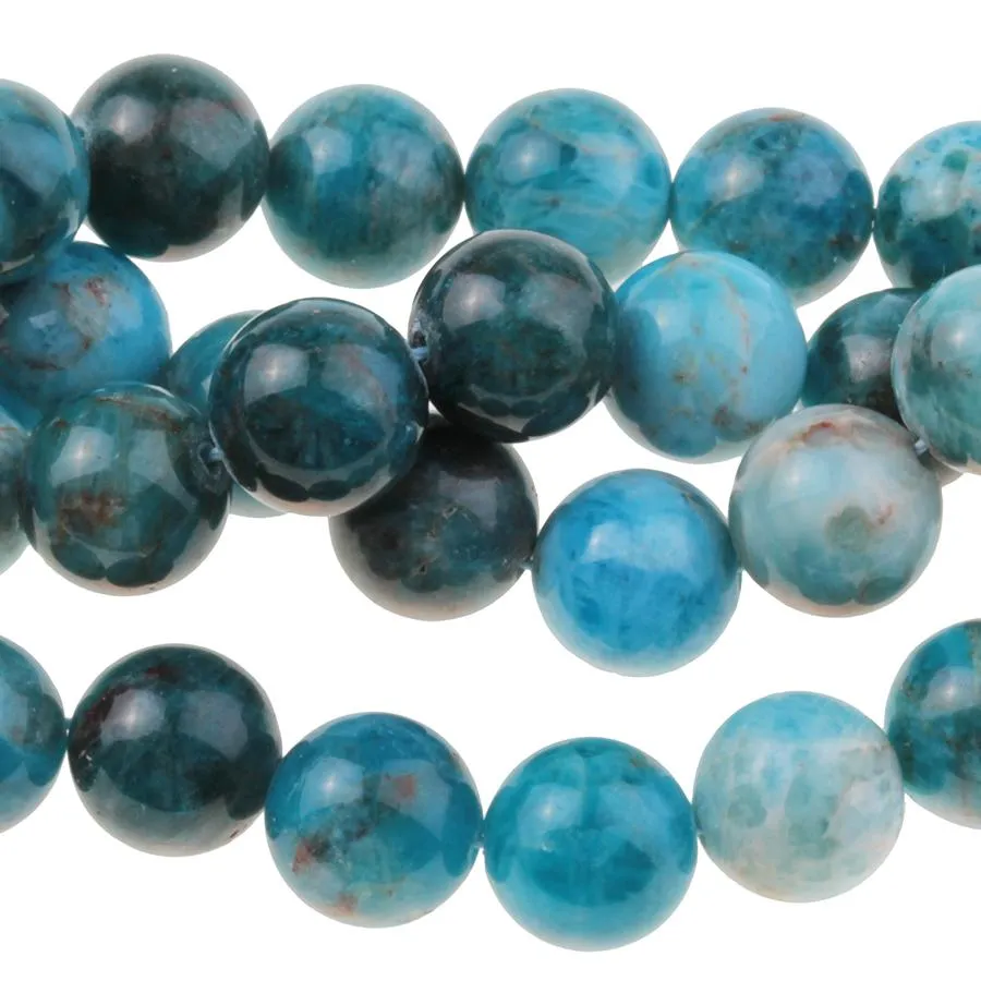 Blue Apatite 8mm Round 8-Inch