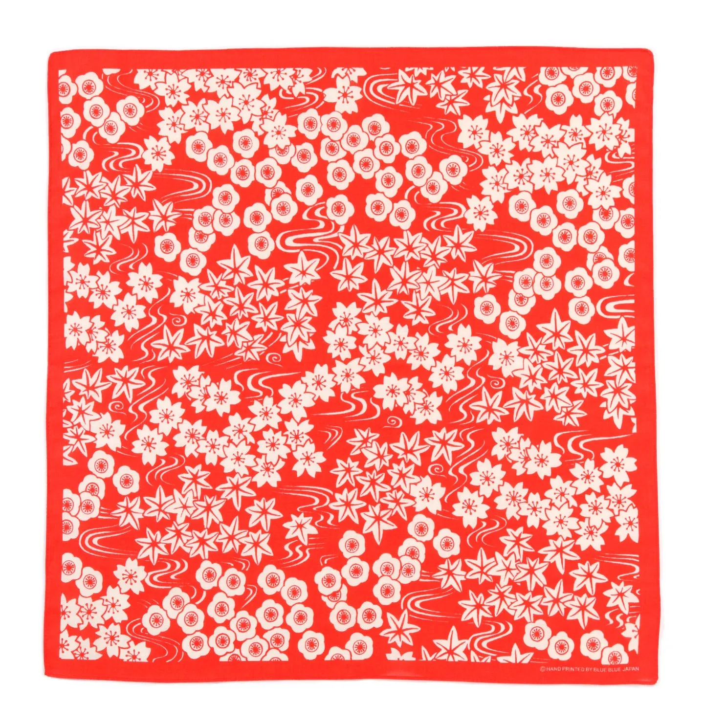 BLUE BLUE JAPAN 'CHIYOGAMI-SAKURA' BANDANA RED