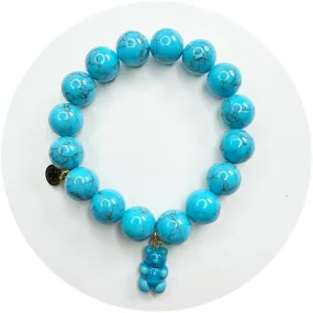 Blue Howlite with Blue Murano Glass Gummy Bear