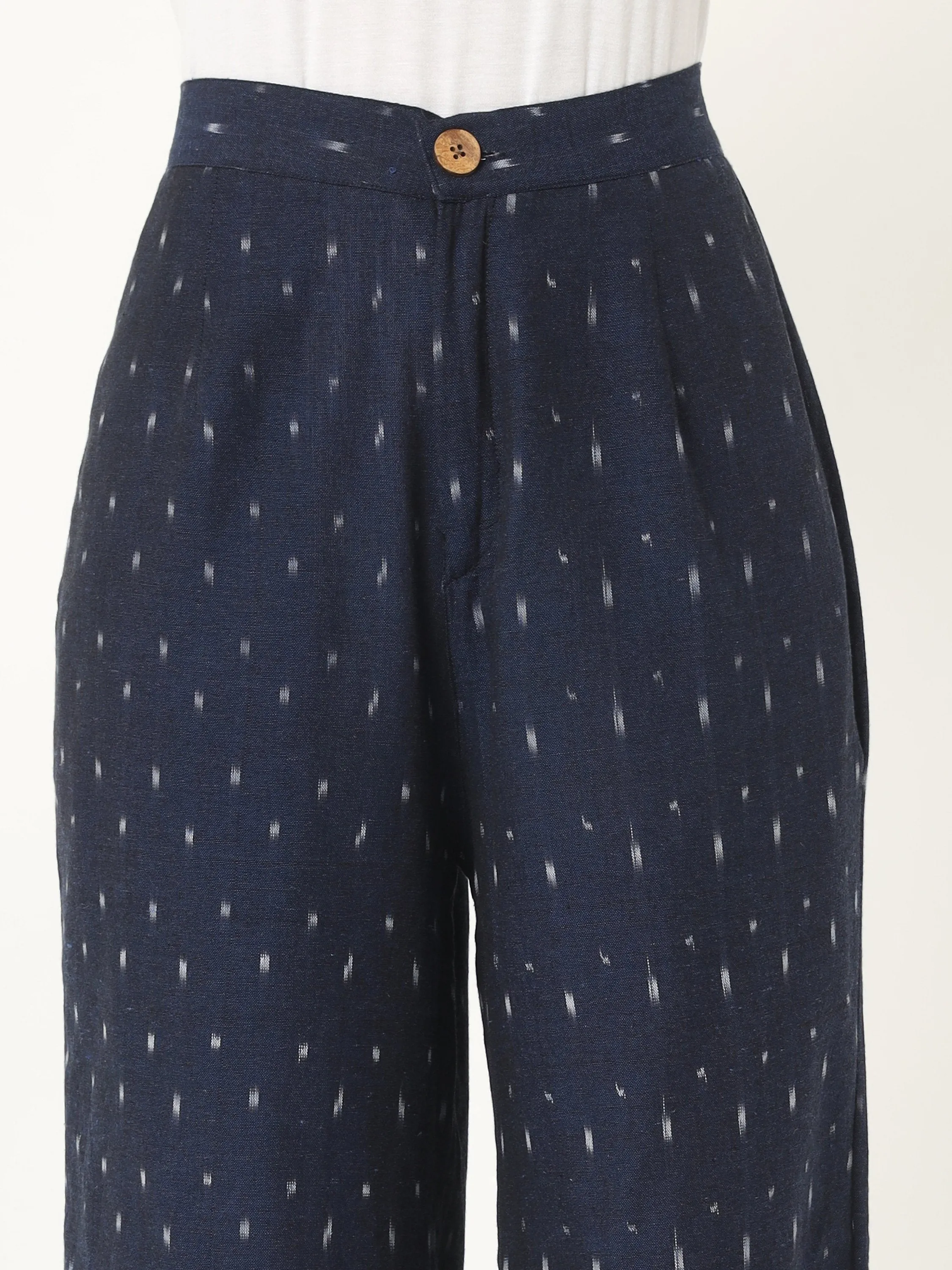 Blue Ikkat Trouser