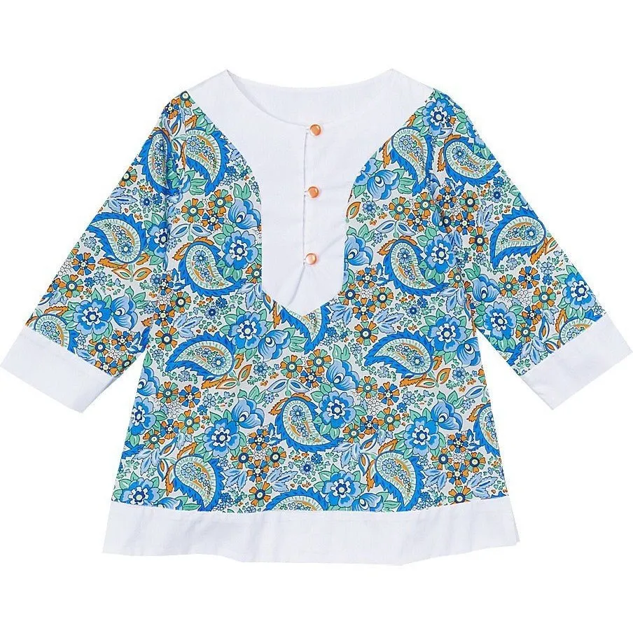 Blue Paisley Caftan