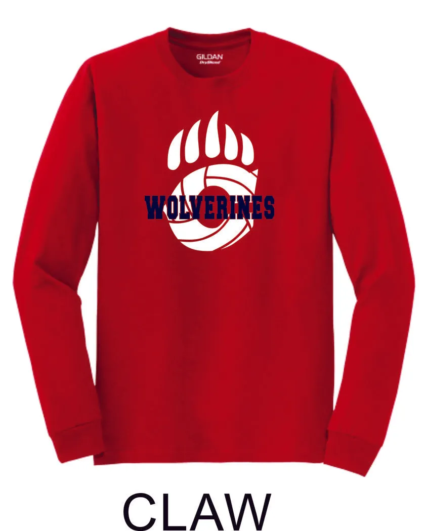 Chap Volleyball Long Sleeve Tee - 4 designs-Matte or Glitter