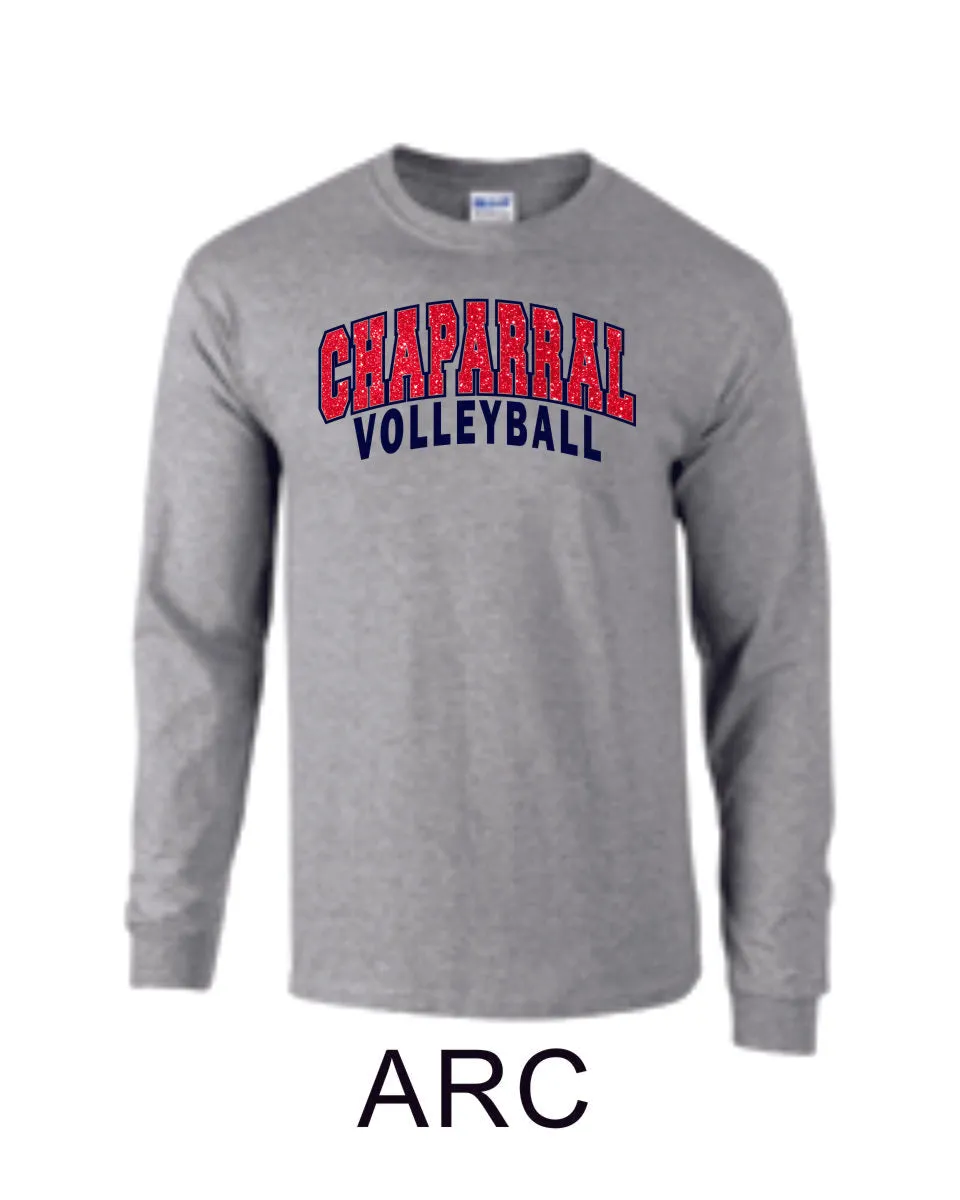 Chap Volleyball Long Sleeve Tee - 4 designs-Matte or Glitter