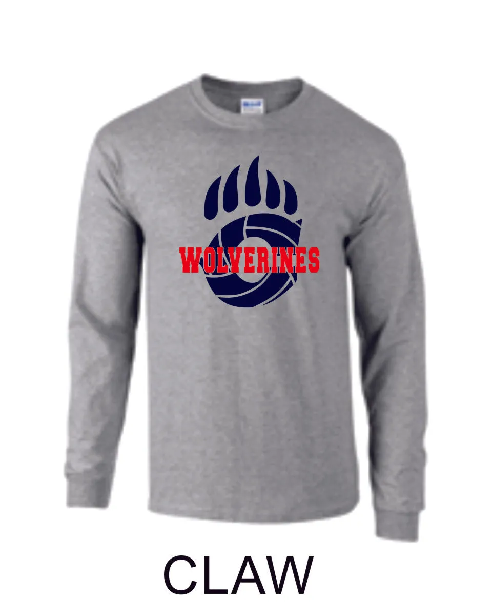 Chap Volleyball Long Sleeve Tee - 4 designs-Matte or Glitter