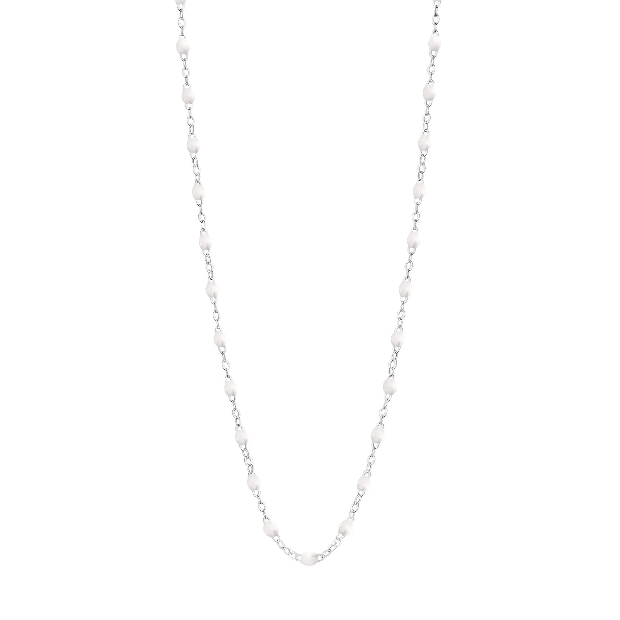 Classic Gigi White necklace, White Gold, 19.7"