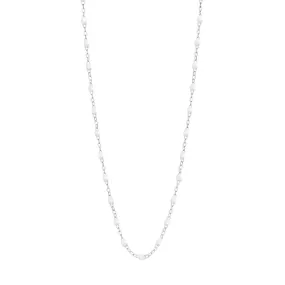 Classic Gigi White necklace, White Gold, 19.7"