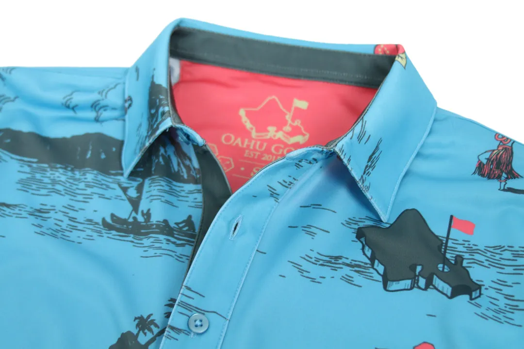 Classic Island Blue Skies - OGA Men's Polo - Sky Blue