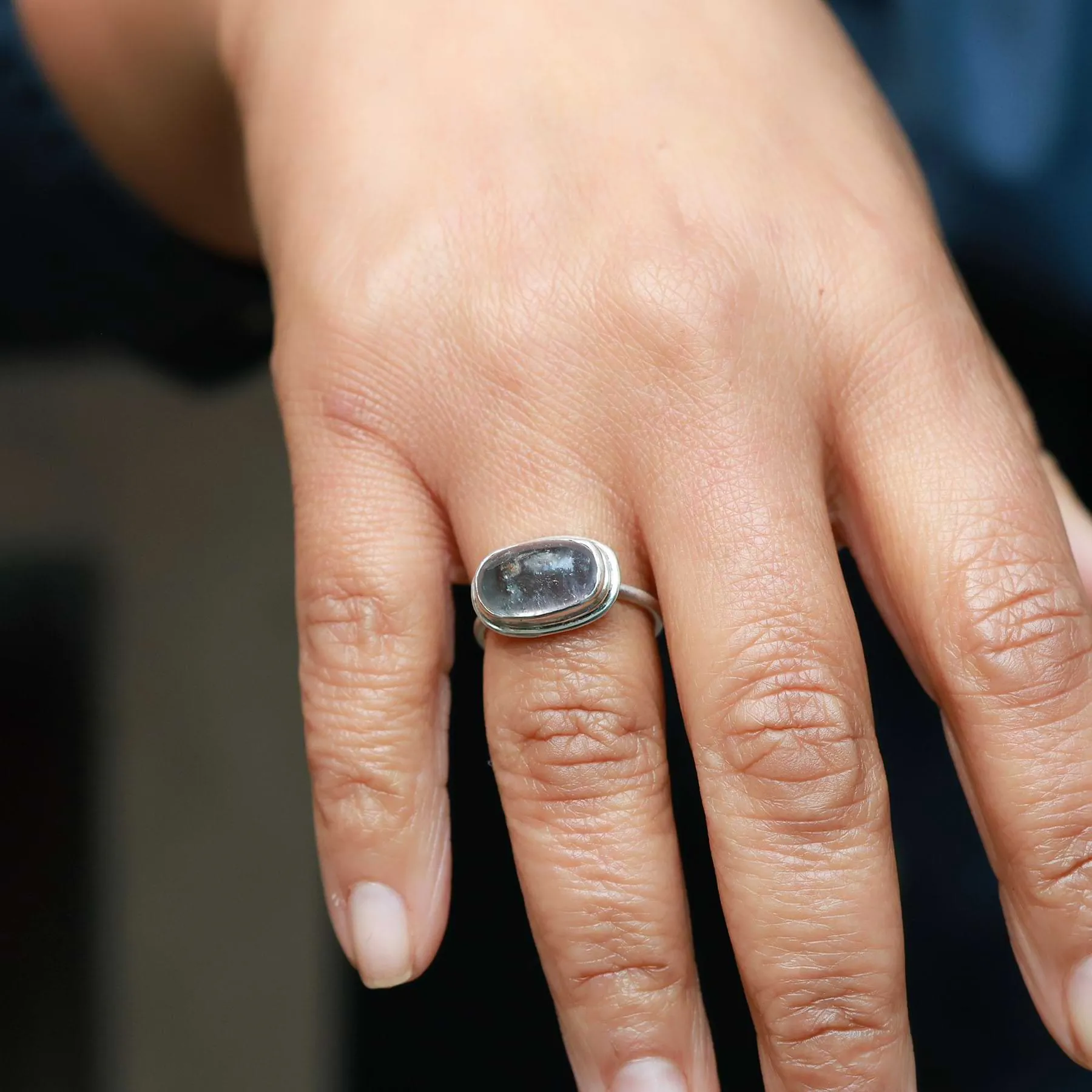 Coastal Skies - Tourmaline Silver Ring