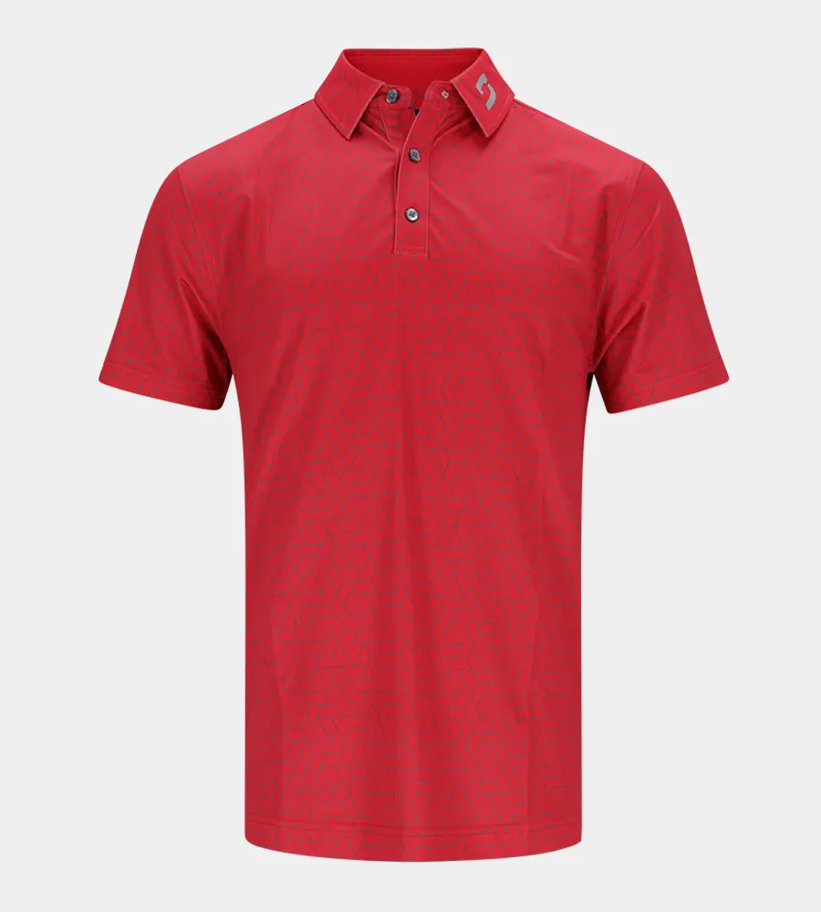 GEOMETRIC POLO - RED