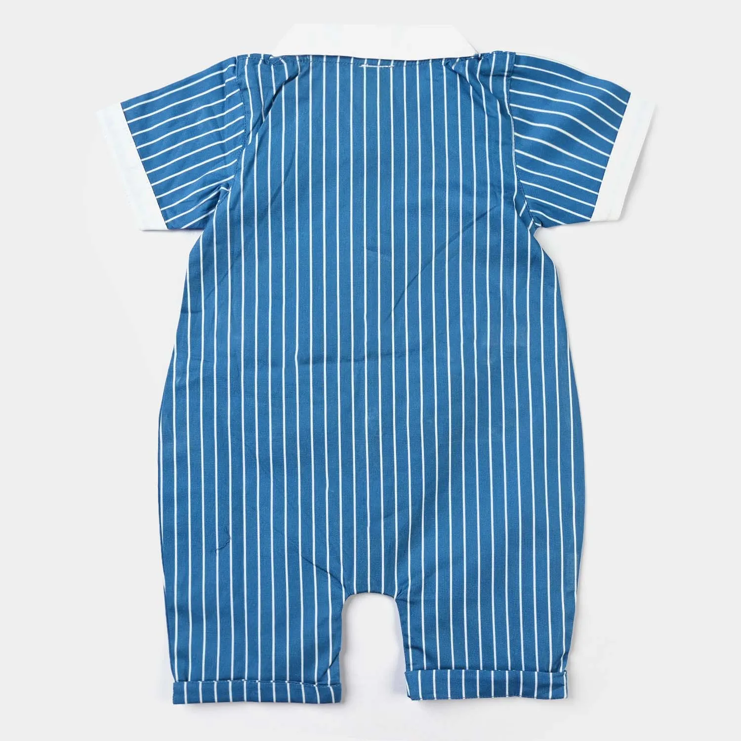 Infant Boys Cotton Romper Blue Stripe-Blue