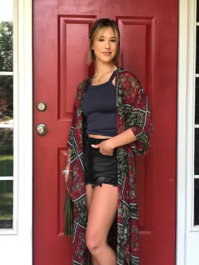 Katherine Kimono-Red/Green