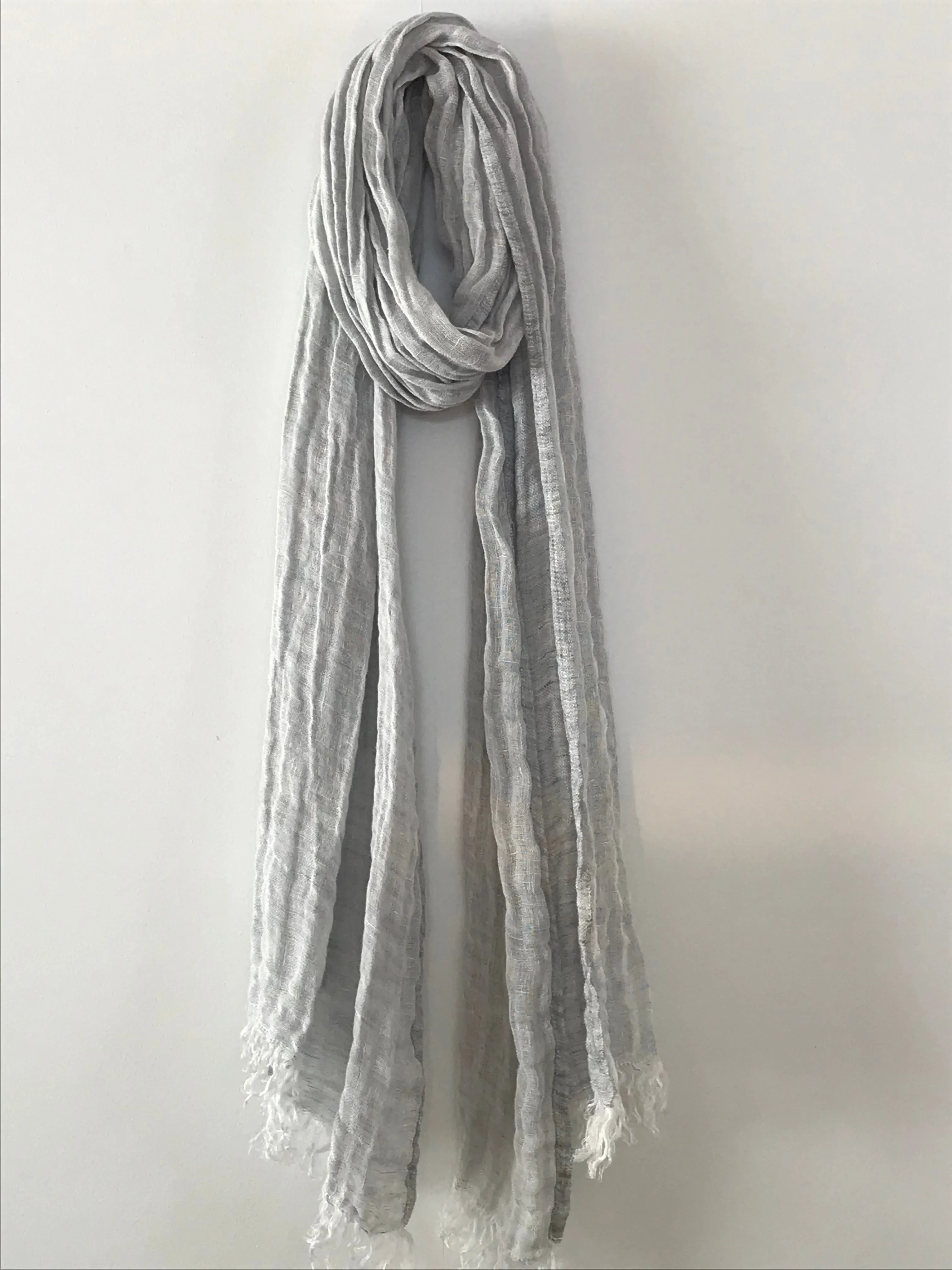 Linen Scarf Gauze Grey