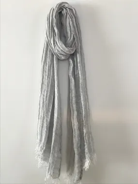 Linen Scarf Gauze Grey