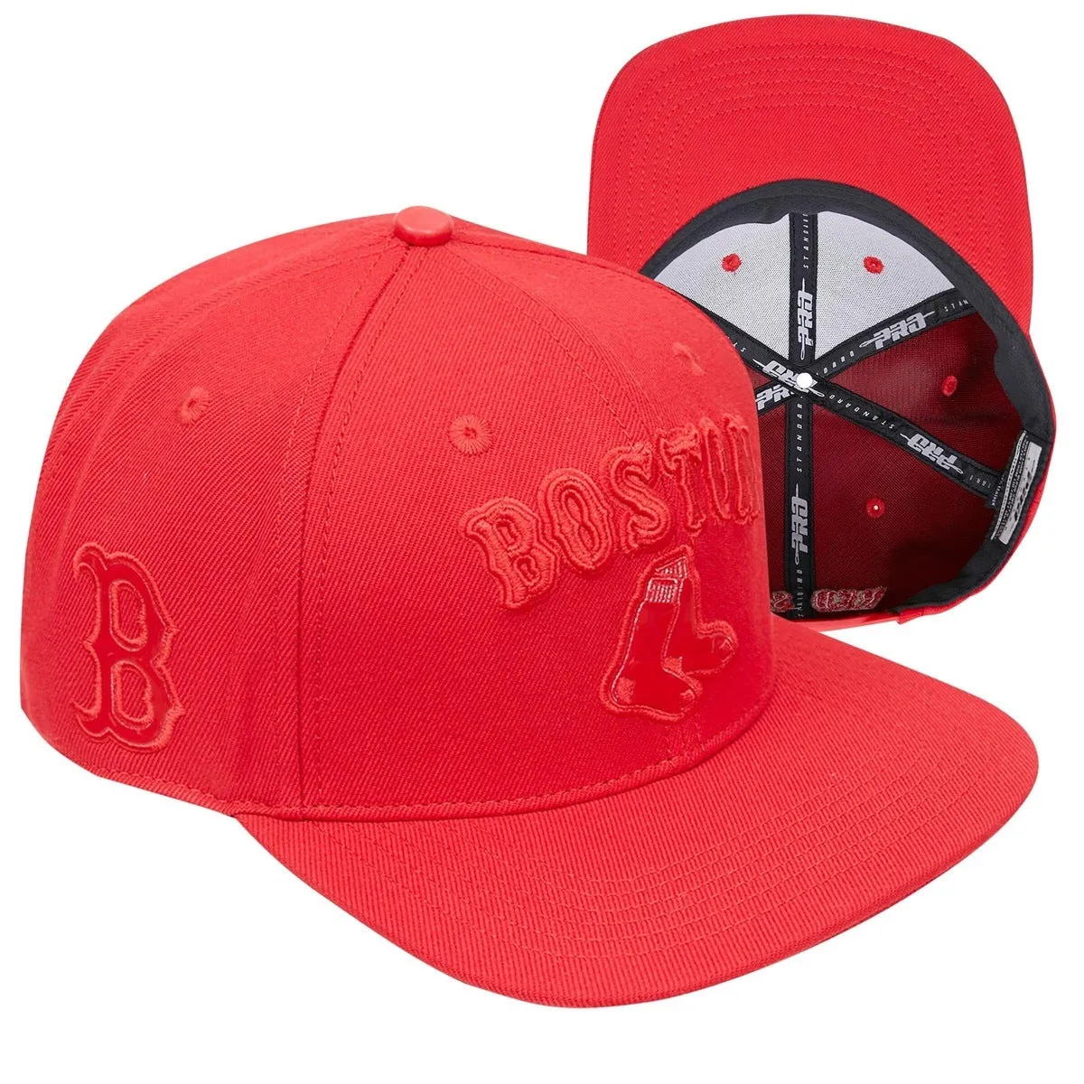 MLB BOSTON RED SOX CLASSIC TRIPLE RED WOOL UNISEX SNAPBACK HAT (TRIPLE RED)