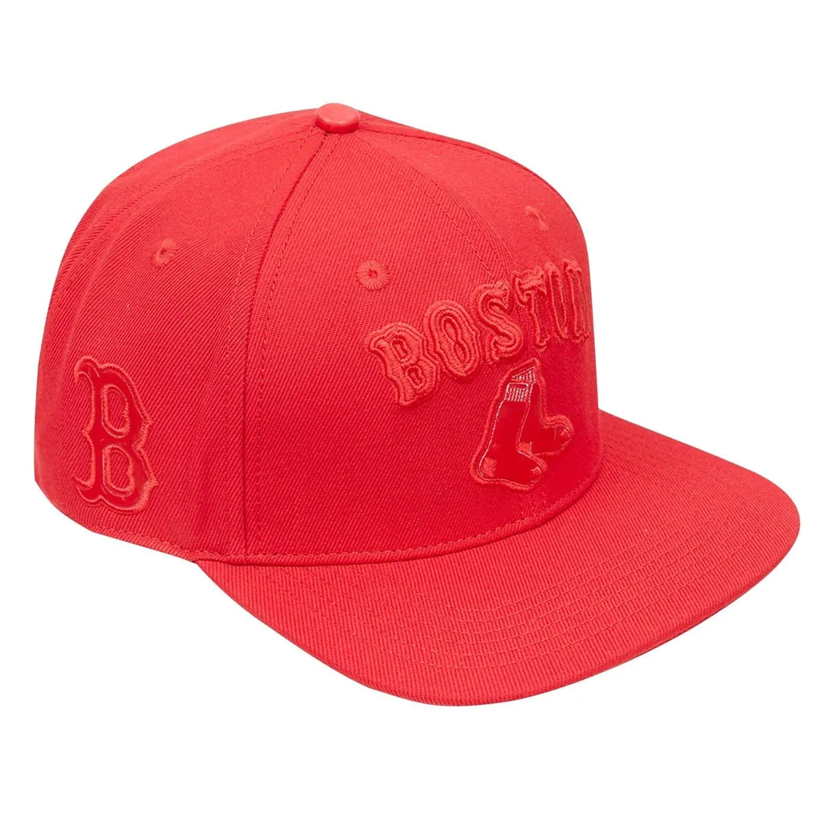 MLB BOSTON RED SOX CLASSIC TRIPLE RED WOOL UNISEX SNAPBACK HAT (TRIPLE RED)