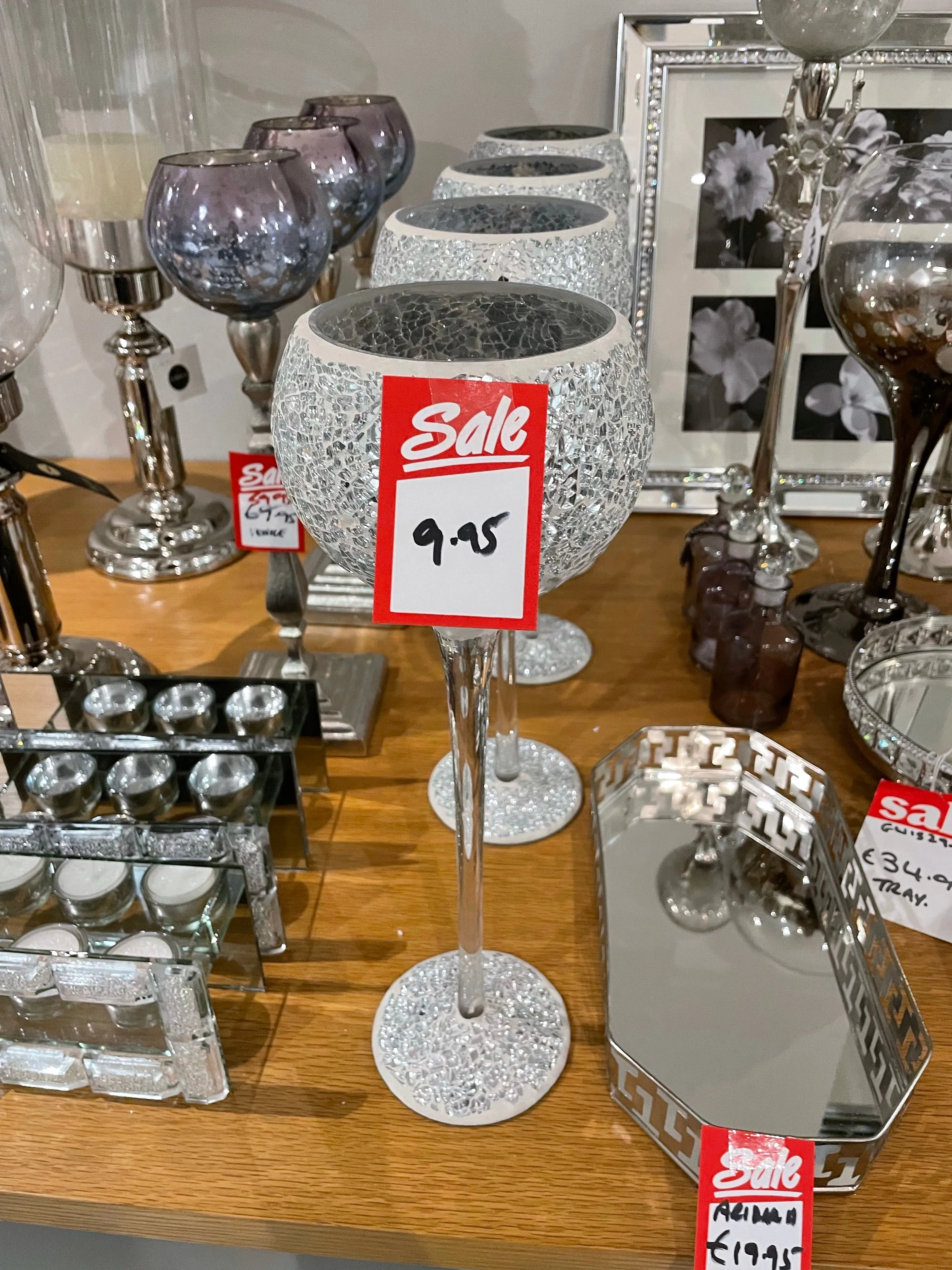 Mosaic candle holder in outlet store