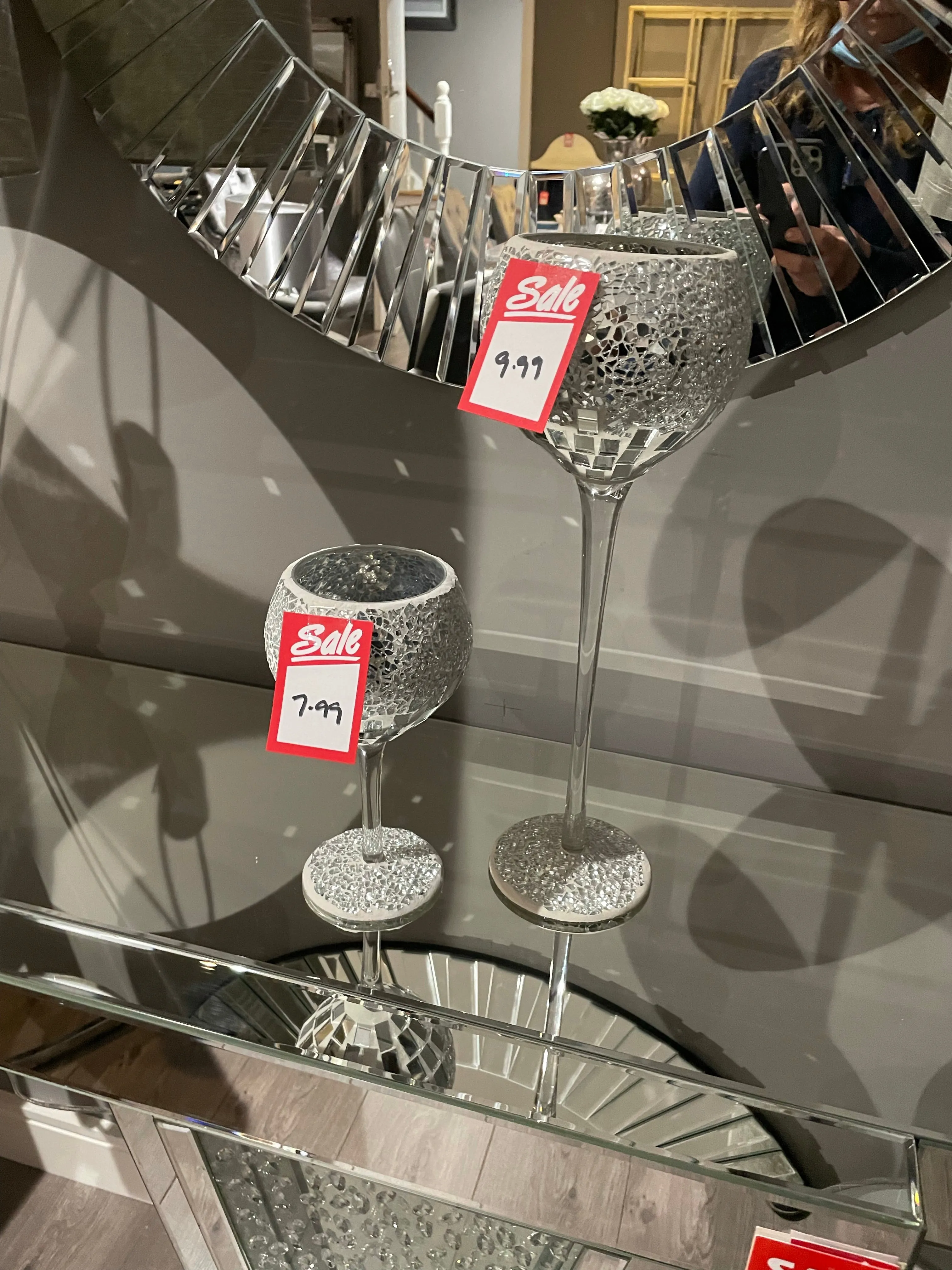 Mosaic candle holder in outlet store