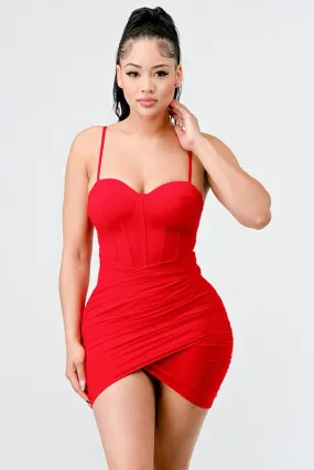 Nayla corset dress, Red