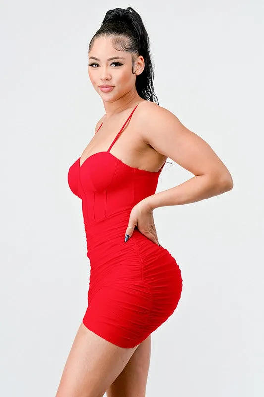 Nayla corset dress, Red