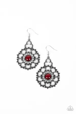 Paparazzi Floral Renaissance - Red Earrings