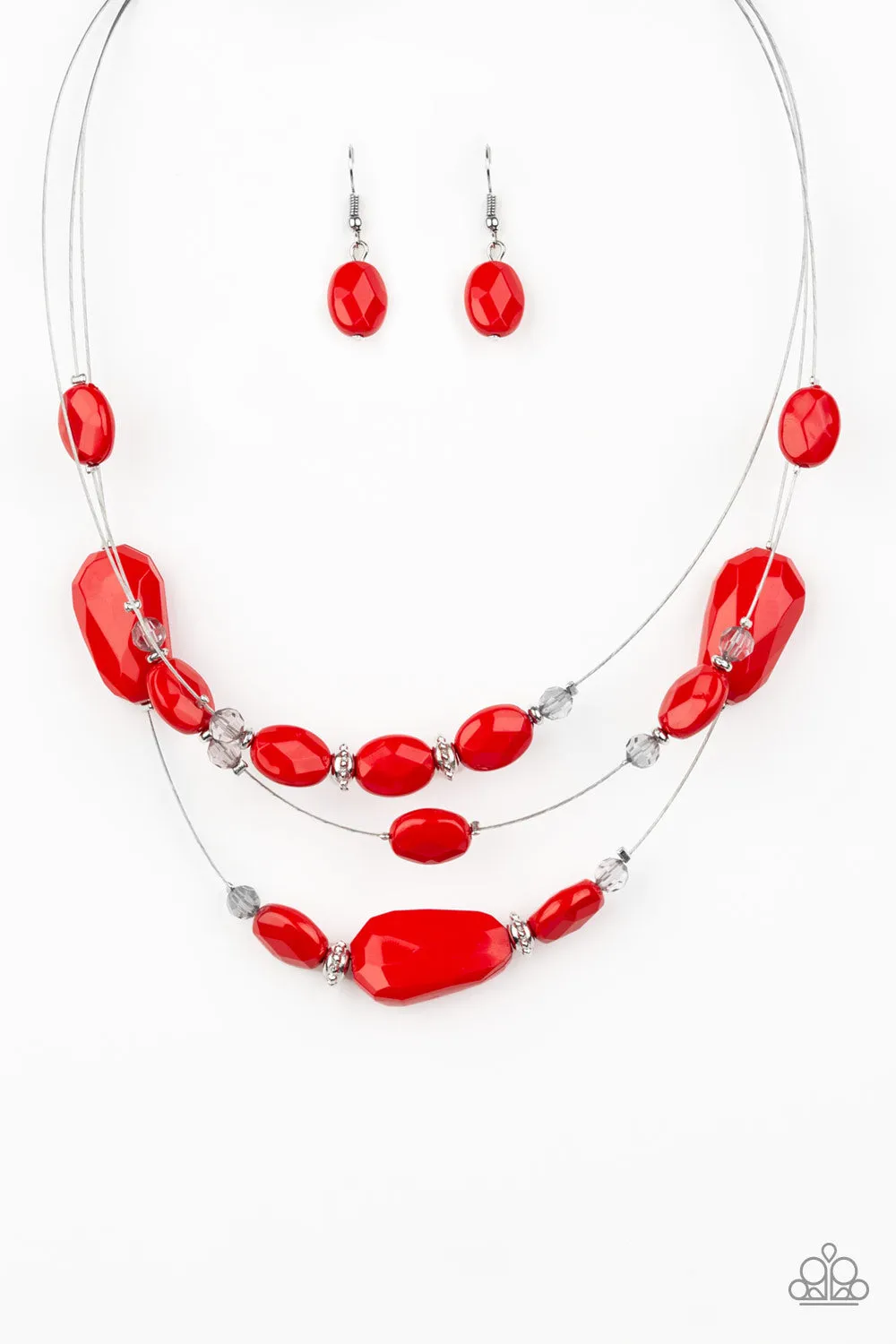 Radiant Reflections - Red Paparazzi Necklace