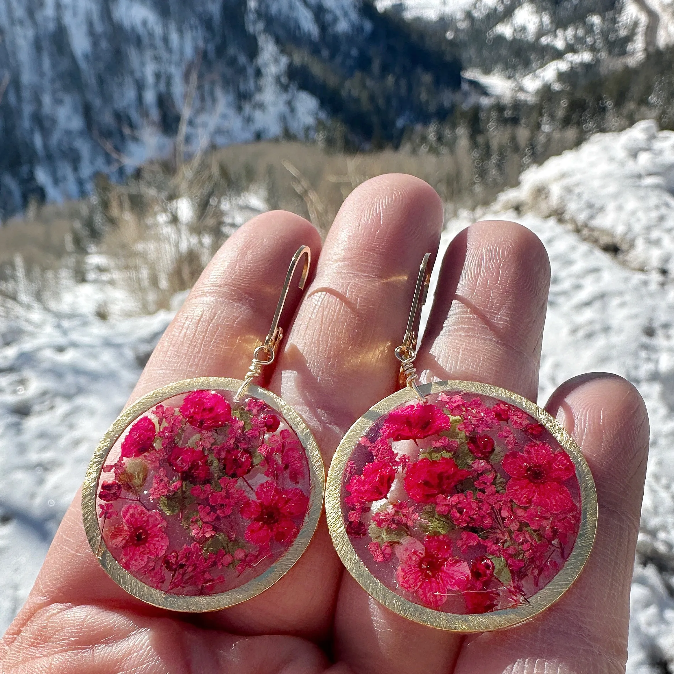 Red Botanical Garden Earrings - BG 134