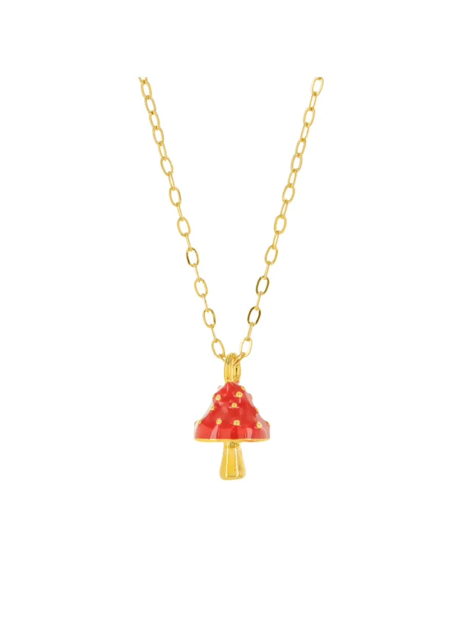 Red Capped Mushroom Necklace