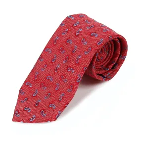 Red Paisley Silk Tie