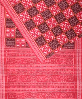 Red red cotton handloom sambalpuri saree