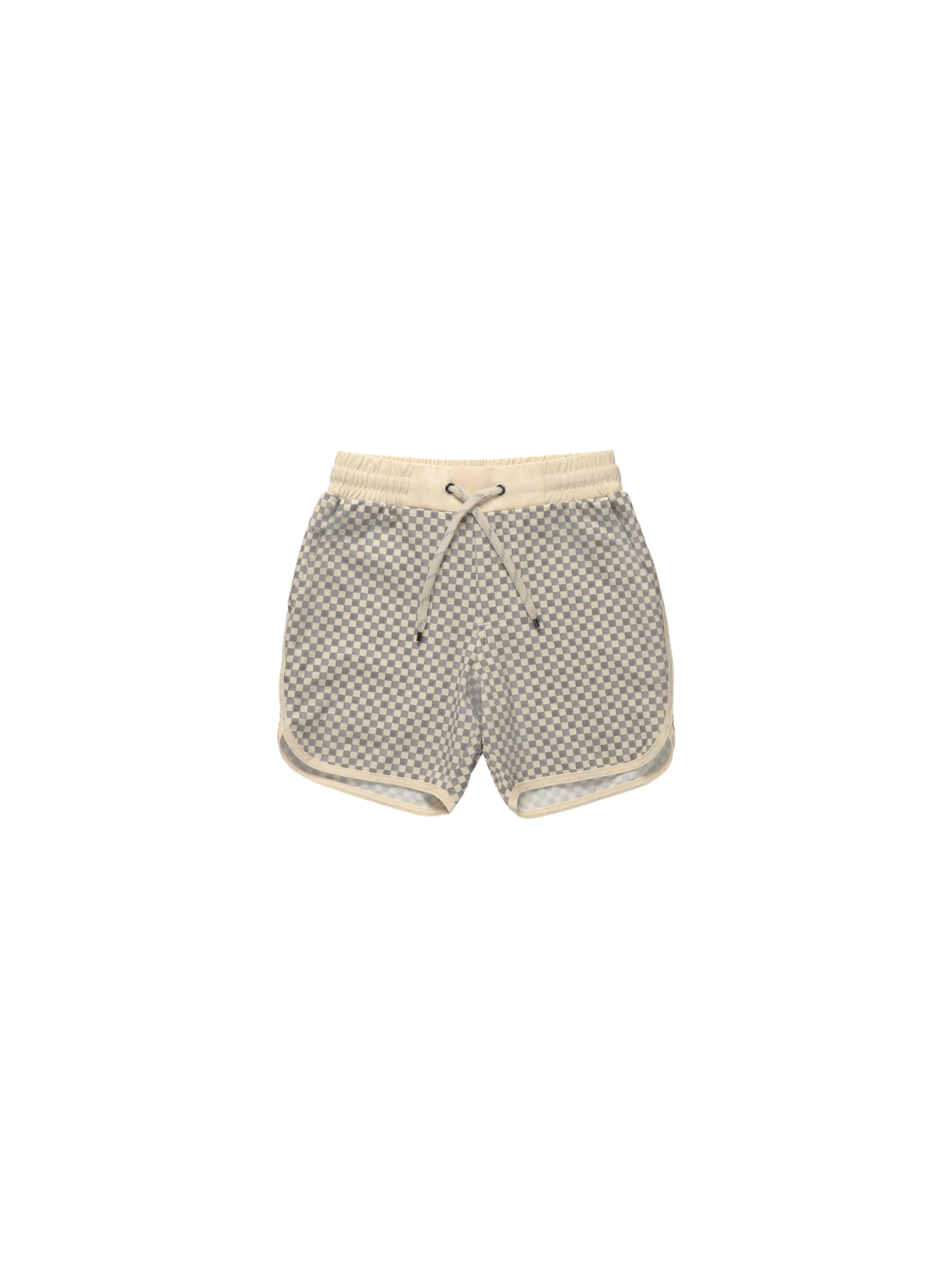 Rylee & Cru - Grey Micro Check Speed Short