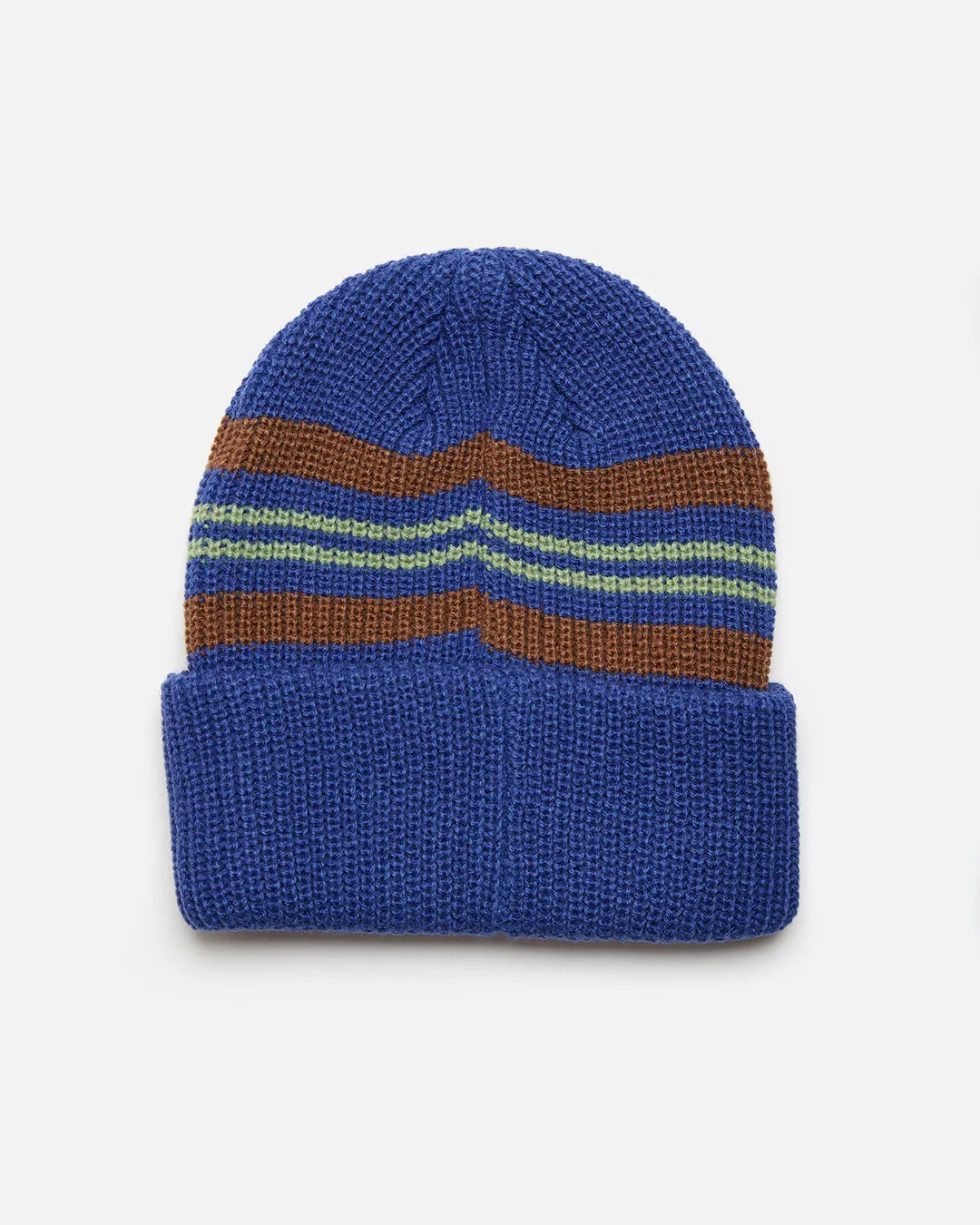 Striped Beanie - Blue