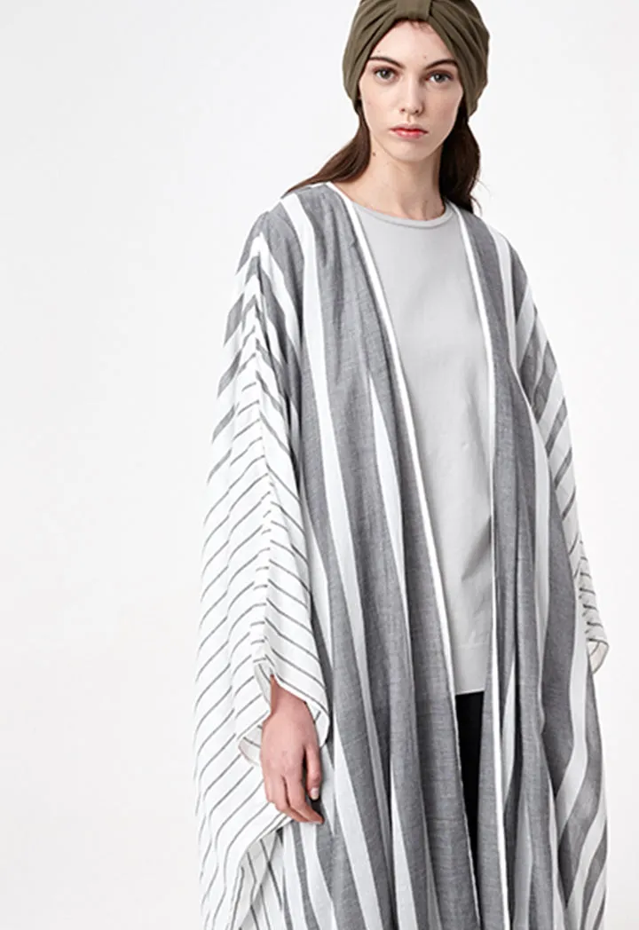 Stripes Grey Abaya