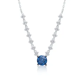 White Gold Blue & White Diamond Eternal Necklace