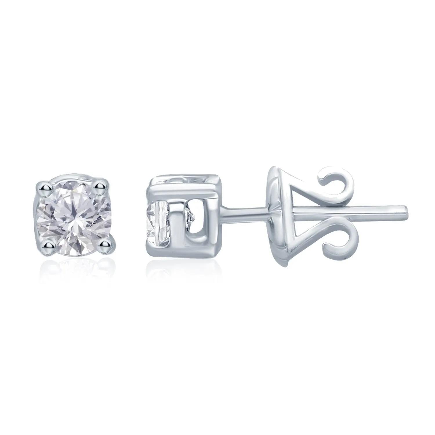 White Gold White Diamond Eternal Stud Earrings