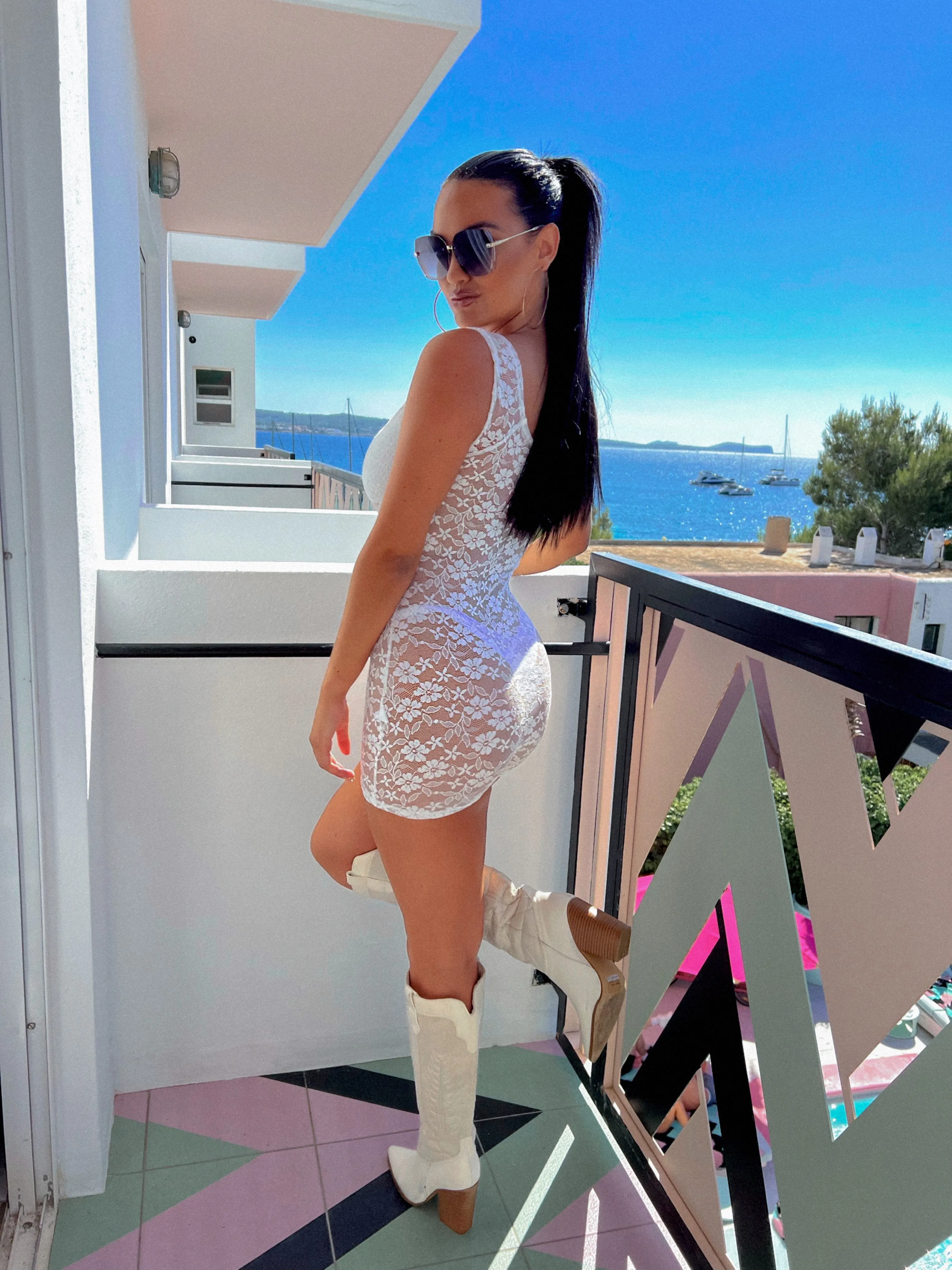 White lace playsuit