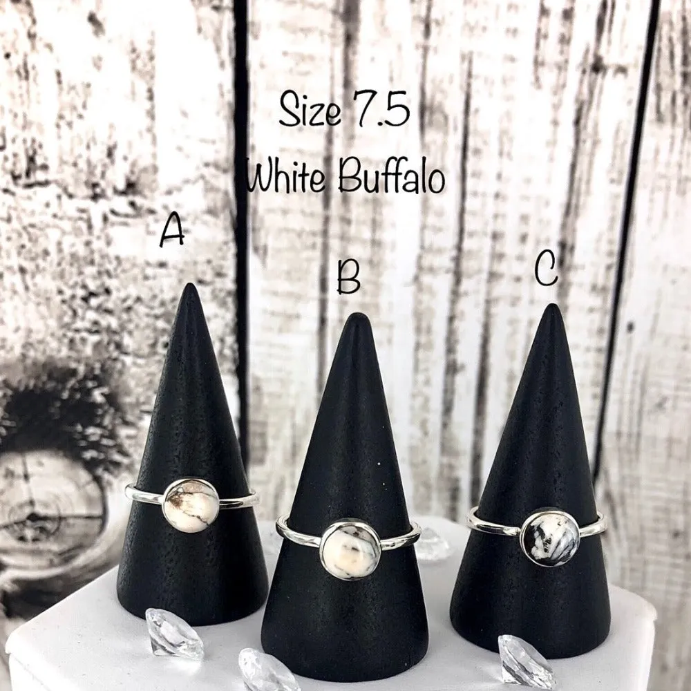 White Lightning (White Buffalo) Ring