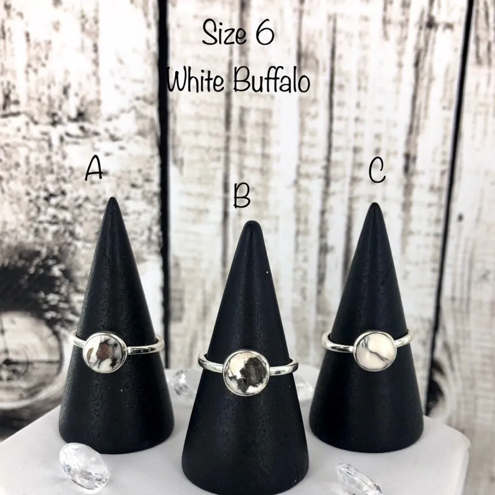 White Lightning (White Buffalo) Ring