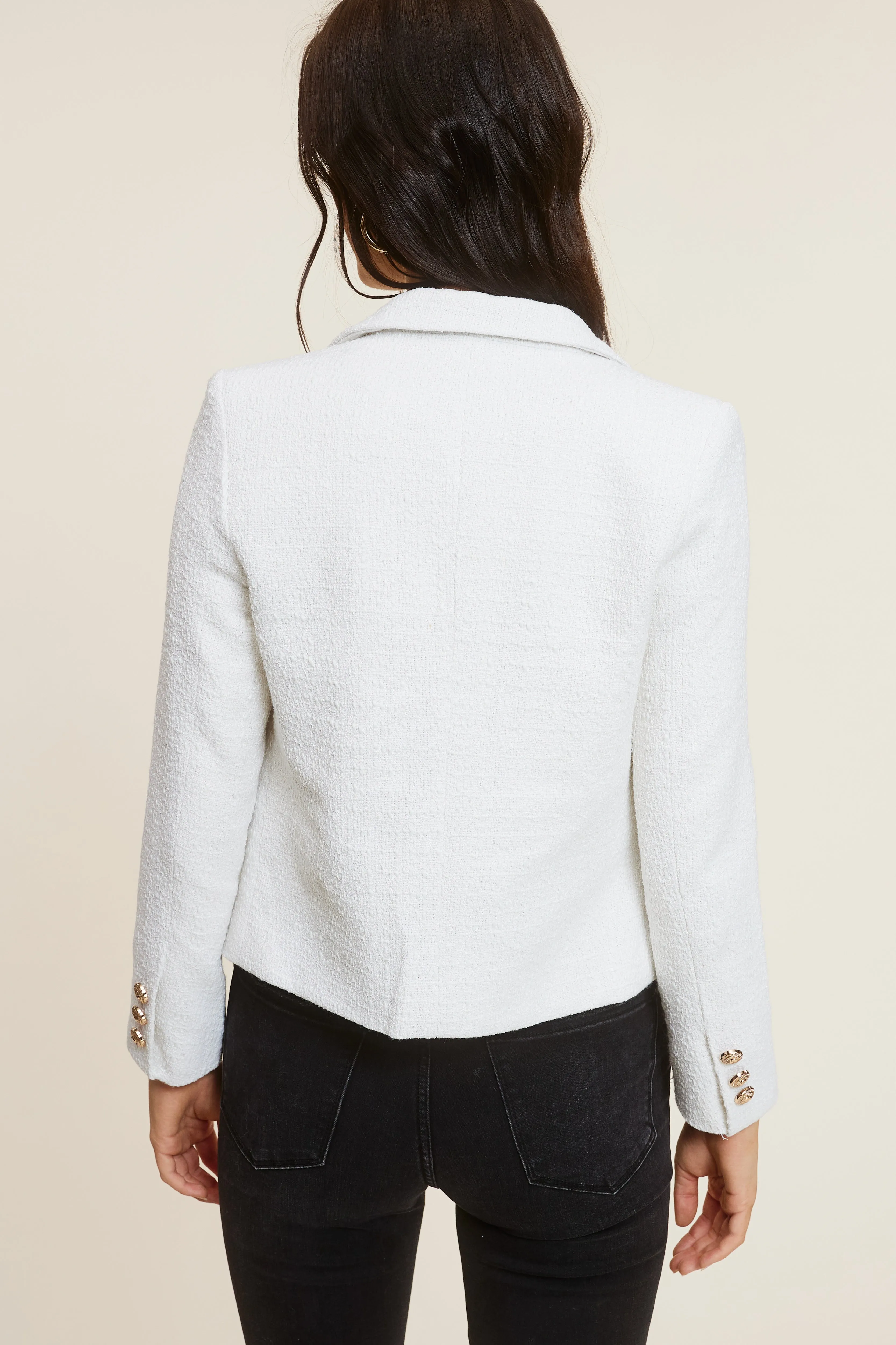 White Textured Blazer