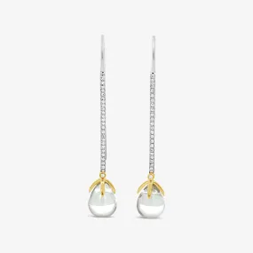 White Topaz & White Sapphire Dangle Earrings