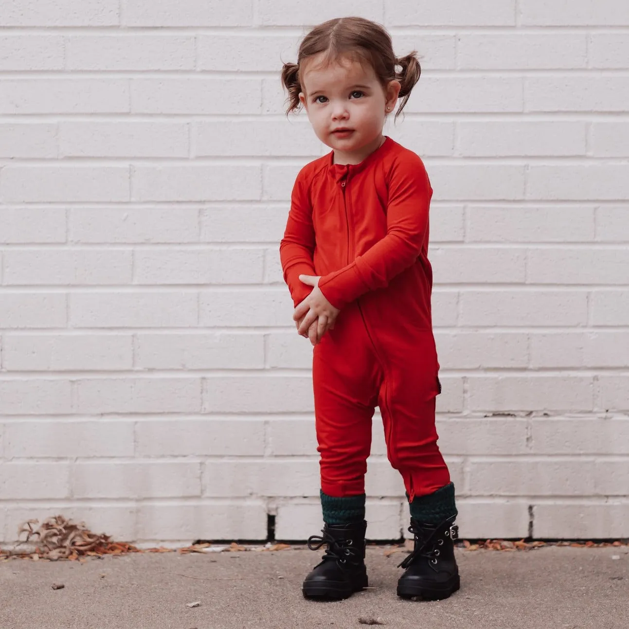 ZIP ROMPER - Red