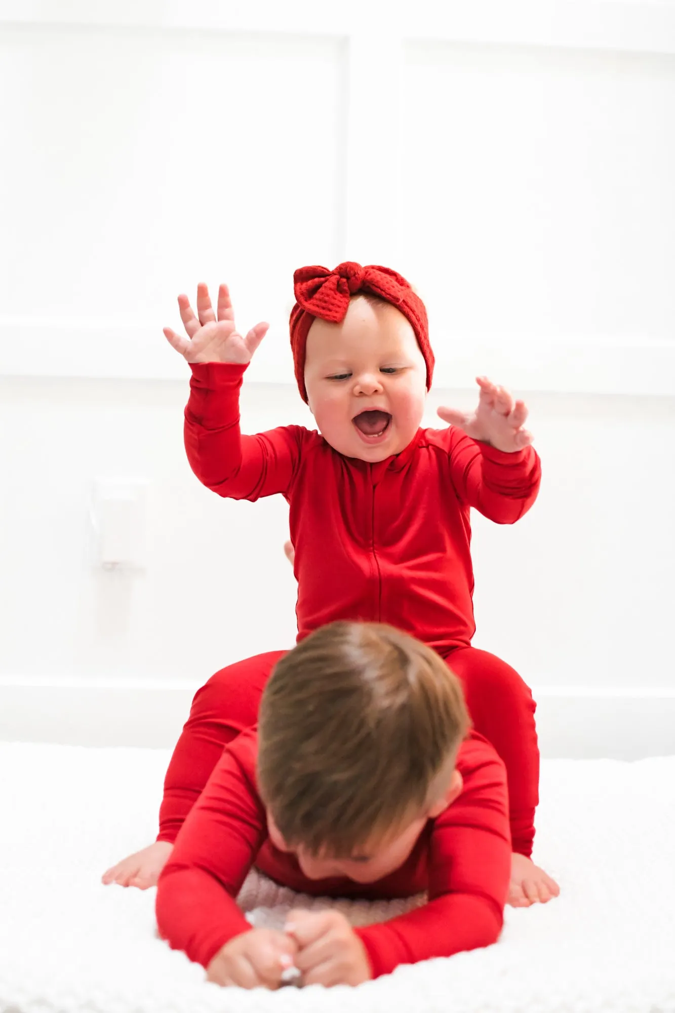 ZIP ROMPER - Red